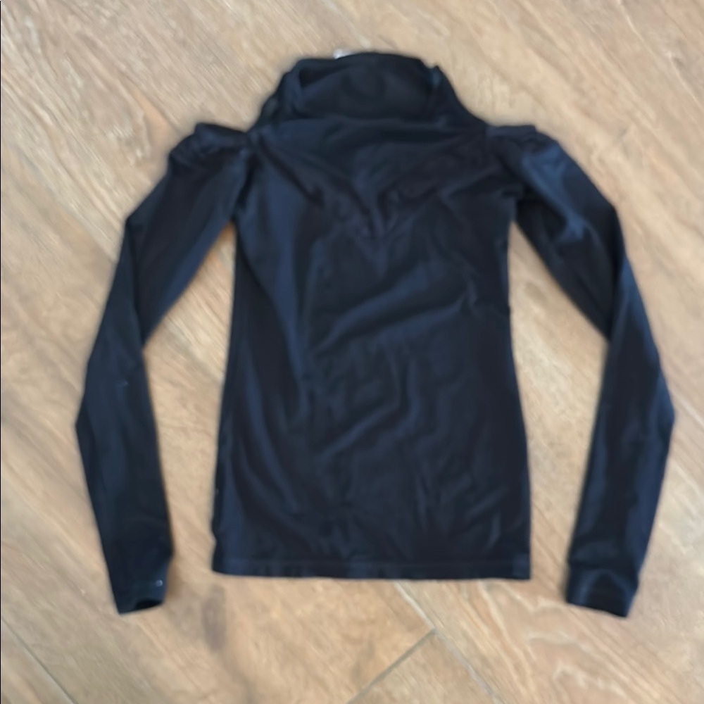 Karisma Black Long Sleeve Top with cut out shoulders for dramatic look. Size M.